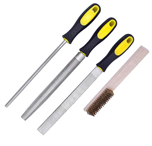 3 Piece 8" Wood Rasp Files set with Rubber Grip Great Coarse Metal Files Set for Woodworking Soft Stuffs Filing DIY Tools