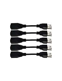 6-Inch Cable de extensión de alimentación, 5-Pack, salida de Saver, 18 AWG