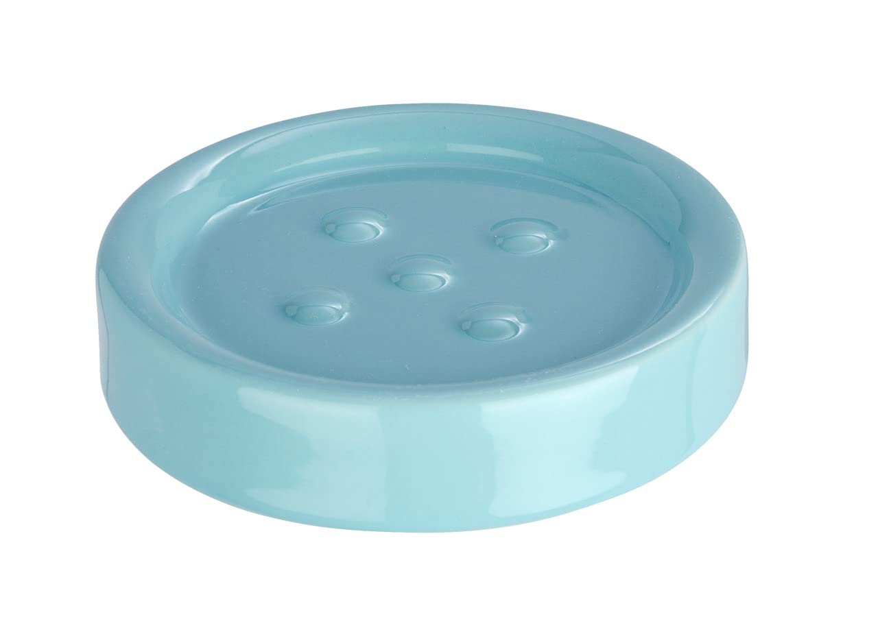 WENKO dish Polaris Pastel Blue-soap tray, Ceramic, 11 x 11 x 2.5 cm