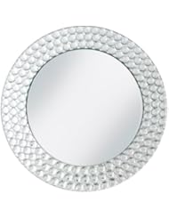 ChargeIt! By Jay 1330039 Beads Charger Large 13â€ Decorative Mirror Glass Service Plate for Home & Professional Fine Dining-for Catering Events, Dinner Parties, Weddings