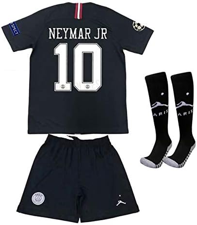 Speed Johng Paris Saint Germain X Away Neymar JR 10# 2018/2019 Kids/Youths Soccer Jersey Shorts Socks (6-13old)