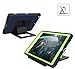 Hocase Compatible with iPad 5th/6th Generation Case, High-Impact Shock Absorbent Dual Layer Silicone+Hard PC Bumper Protective Case - Navy Blue/Lime Green