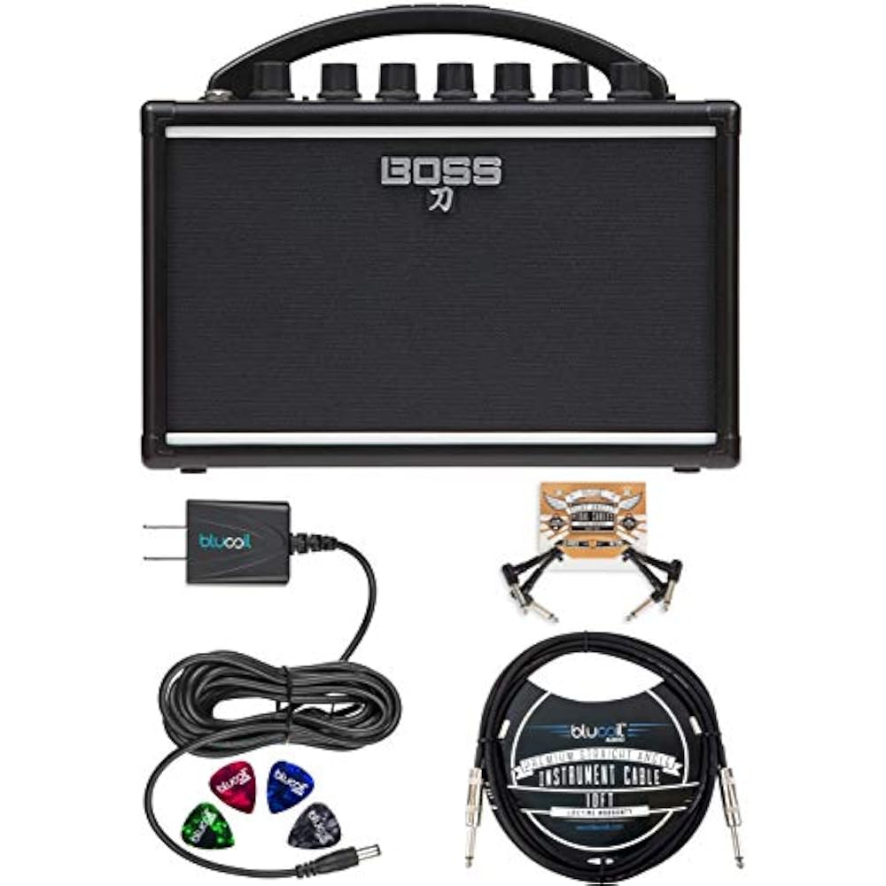 BOSS Katana Mini Amp 7W Solid State Amplifier Bundle Slim 9V 670ma