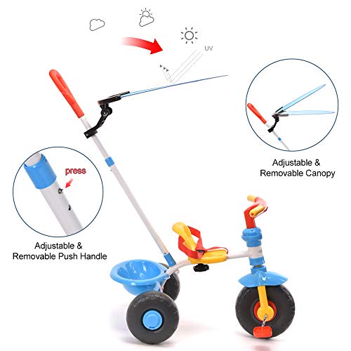 2 ChromeWheels+Tricycle+Canopy+Pushing+Toddler