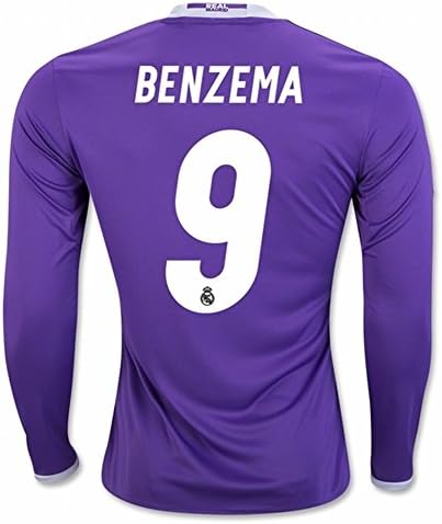 Real Madrid 2016 2017 Coming New Season 9 BENZEMA Long Sleeves Away Soccer Jersey