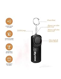Mynimo Pocket Safety Llavero de alarma personal con luz LED, 130DB Loud, Security Self Defense Keychain Alarmas personales para mujeres, hombres, niños y ancianos