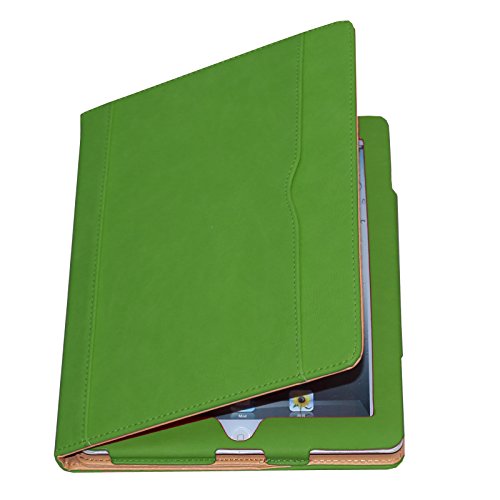 New 2017 iPad 9.7 Case (2017 Released) , JYtrend Multi-Angle Viewing Stand Leather Folio Smart Cover With Big Front Pocket Auto Wake Up/Sleep For A1822 A1823 (Green) - Thumbnail 3