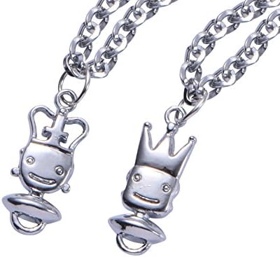 His Queen Her King Couple Necklace Pendant Silver Alloy Gift Box Valentine Day