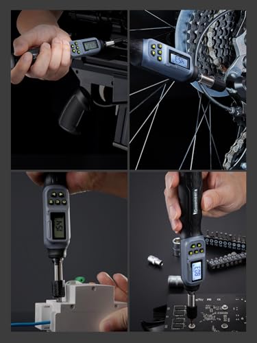 GROWNEER Digital Torque Screwdriver, 2.66-53.1 in-lbs/0.3-6 Nm, 1/4'' Drive Inch Pound Torque Screwdriver Electrician with Buzzer & LED Indicator, 27 in 1 Set