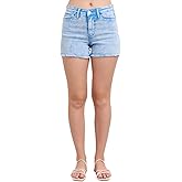 Judy Blue Mid Rise Garment Dyed Denim Shorts by Ivory Gem