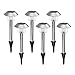 Vitallika Solar Garden Lights (6 Pack), STAINLESS STEEL with Large Plastic Spike, No Wires Needed, Waterproof for Outdoor Landscape Pathway Lighting