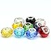 RUBYCA Murano Faceted Beads for Jewelry Making Glass Beads for Bracelets Making Charms European Silver Core Lampwork Spacer Craft Large Hole Bulk 50 Pcs Mix
