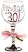 Mud Pie 119094 Fabulous at 30 Wine Glass