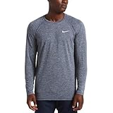 Swim Men's Heather Long Sleeve Hydroguard Rash Guard Obsidian
