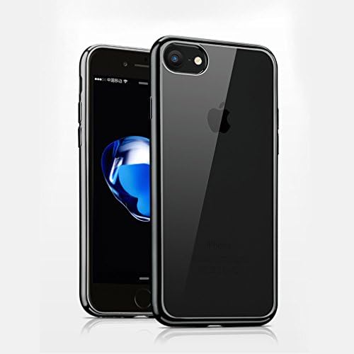 Iphone 7 Case Shockproof ,Trendy Source Crystal Clear Shock Absorption Technology Cover Case and Transparent Silicone Mobile Phone Case , Black