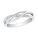 DGOLD Sterling Silver Round Diamond Twisted Fashion Ring (0.05 cttw)