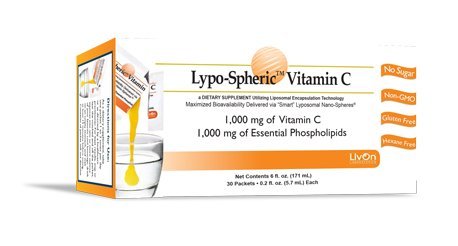 Lypo-Spheric Vitamin C - 30 Packets | 1,000 mg Vitamin C Per Packet | Liposome Encapsulated for Maximum Bioavailability | Professionally Formulated | 100% Non-GMO, Ultra-Potent Vitamin C | 1,000 mg Essential Phospholipids Per Packet (120 count)