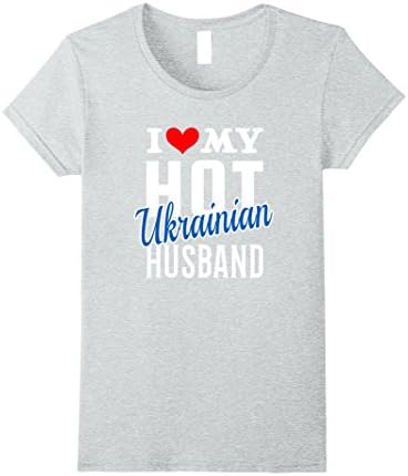 Womens I Love My Hot Ukrainian Husband Shirt Small Heather Grey