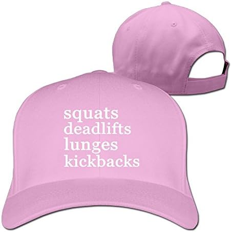 Squats Deadlifts Lunges Kickbacks Weightlifting Unisex Adjustable Running Hat &amp; Cap Pink