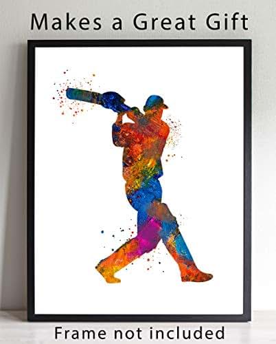 Amazon.com: Cricket Player Sport Abstract Wall Art, 11x14 Ideal for