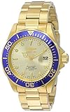 Invicta Men's 14124 Pro Diver Gold Dial 18k Gold Ion-Plated Stainless Steel Watch
