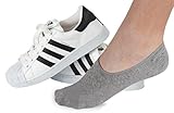 No Show Socks For Men 3pk Quality Cotton Lge Heel Grip Non Slip Extra Coverage Gray Medium