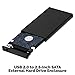 Sabrent Ultra Slim USB 2.0 to 2.5-Inch SATA External Aluminum Hard Drive Enclosure [Black] (EC-UK25)