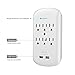 KING-LINK Multi Outlets, 6 Wall-Mount AC Outlets Surge Protector with Dual USB Charging Ports 3.1 Amp Adapter Plug, ETL Listed