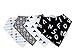Baby Bandana Drool Bibs with Snaps For Boys & Girls Drooling and Teething, Unisex Set of 4 Absorbent Cotton Baby Gift Dribble Bibs By CAMIRUS (Black/White/Gray)