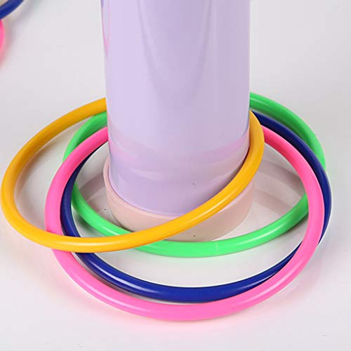 Tralntion 12PCS/Set Fun Game Intelligence Educational Toys Stacking Plastic Hoopla Ring Toss Cast Throw Circle Set Toy