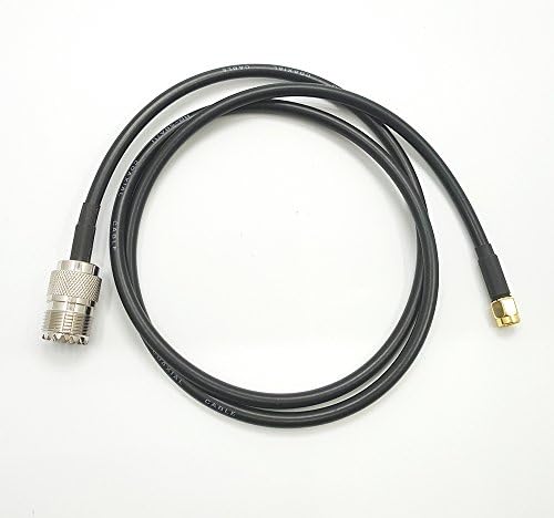 HINDUSTRY Yaesu Handheld to PL259 Cable- SMA Male Plug to UHF Female Coaxial Jumper Connects to UHF Mobile and Base Antennas - 3 ft Coax SO-239 to SMA