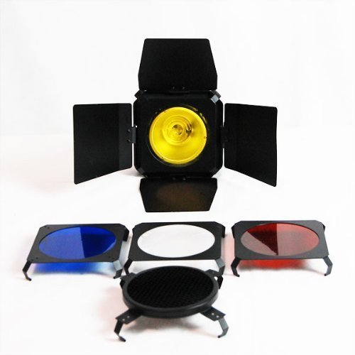 LimoStudio Flash Barn Door Honeycomb Grid 4 Pcs Gel Filter Black, AGG328-B
