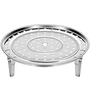 Mini Skater 1 Pack Stainless Steel Steamer Rack Stand Thicken Pressure Cooker Canning Racks with Detachable Legs for Stock Pot Steaming Tray Pans (8.7inch)