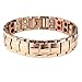 Stainless Steel Magnetic Therapy Bracelet Golf 4 Element Double Row Pain Relief for Arthritis and Carpal Tunnel-Rose Gold
