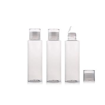 Download Amazon Com 6pcs 100ml 3 4oz Empty Refillable Clear Plastic Bottle Vial Jar Cosmetic Container Travel Packaging With Orifice Reducer And Screw Lid For Lotion Emulsion Toner Essential Oil Beauty