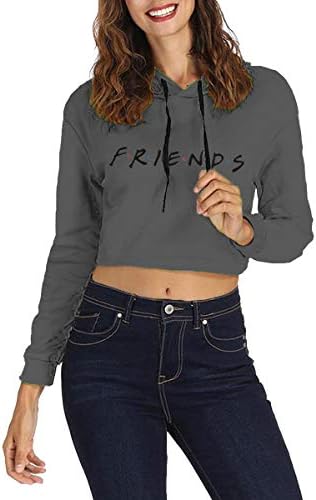 Womens Friends TV Show Short Hoodies Long Sleeve Graphic Sweatshirt Top