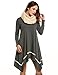 Shirt Dress for Women, Meaneor Womens Long Sleeve Casual Irregular Hem Loose Tunic Shirt Dress-Valentine's Days Gift For Her(Dark Grey,XXL)