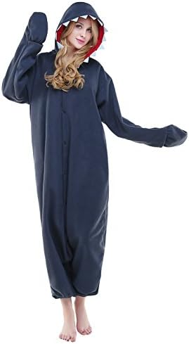 Halloween Costumes Unisex Kigurumi Pajamas Onesie Sloth Costumes (S, Shark)