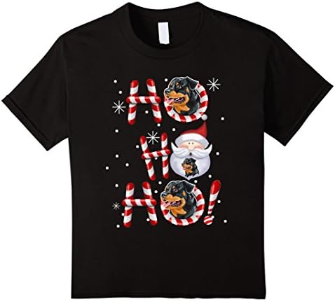 Kids Rottweiler christmas Ho Ho Ho 2016 Tshirt puppies gifts 4 Black