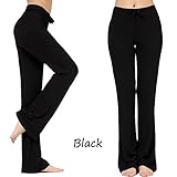Women's bootleg sleek-fit yoga pants{XXXL,Black}