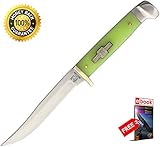 Rough Rider Folding Utility Knife 1426 Moon Glow Hunter 6.25'' Fixed Knife Sheath razor sharp knife strong carbon blade survival camping hunting EDC military knife eBOOK by MOON KNIVES