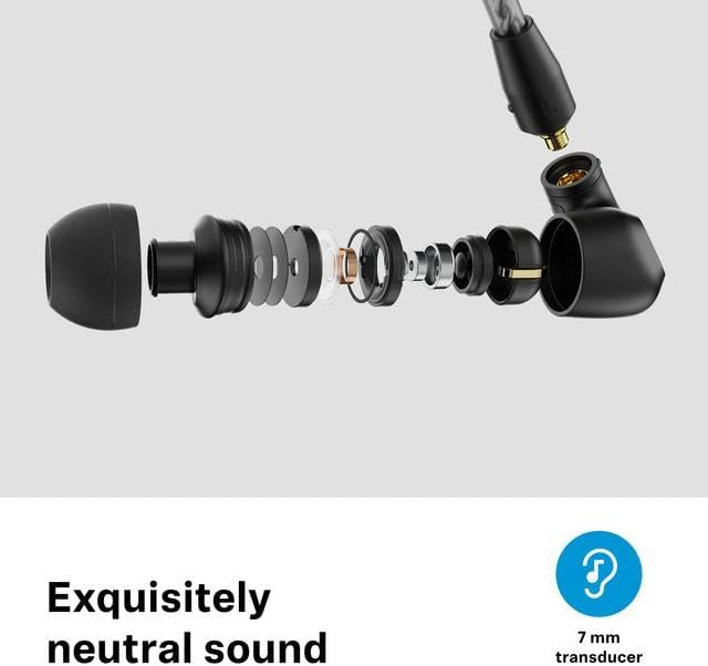 IE 200 Audiophile Audiophile Stereo Wired: auscultadores intra-auriculares com fios com som claro e superior de alta fidelidade, voz realista e graves potentes - prateados