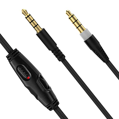 Cloud Mix Headphone Replacement Cable Compatible with Kingston Hyperx Cloud Mix and Cloud Alpha Gaming Headset, 3.5mm Audio Aux Cable Cord with Volume Control & Inline Mute (No Inline Mic, 4.9Ft)