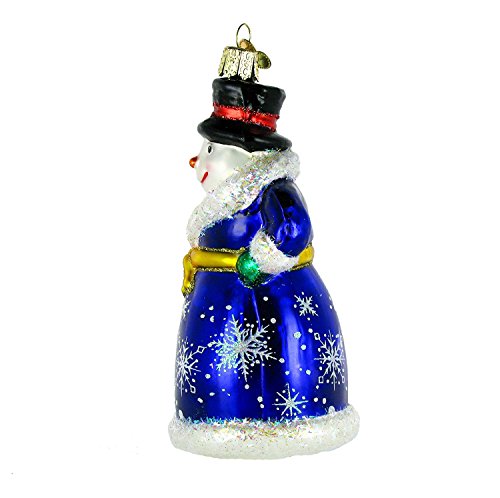 Old World Christmas Glistening Victorian Snowman Glass Ornament
