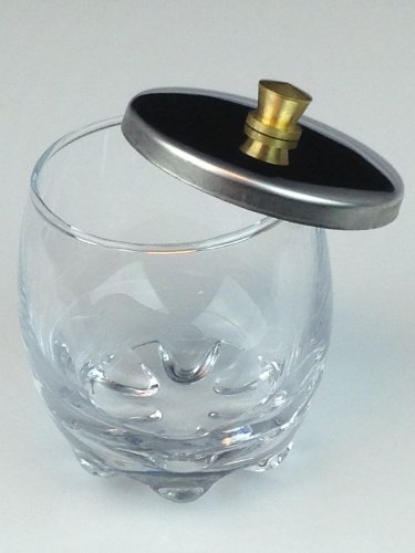 Beauticom Glass Sterilizer Manicure Dappen Dish Jar with Stainless Steel Metal Lid (Round Base) (1 Piece)