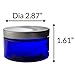 Cobalt Blue 4 oz PET Plastic (BPA Free) Refillable Low Profile Jar with Silver Metal Lid - 6 Pack