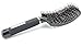Boar Bristle Hair Brush: Nylon Detangling Pins and 100% Natural Boar Bristles for Hair Oil Distribution. Curved for Scalp Massage. Vented For Faster Drying.(Black)