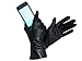 Fownes Women's Cashmere Lined Black All Fingers Conductive Metisse Leather Gloves 7/M