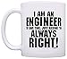 ThisWear Engineer Gift I'm Engineer Save Time Assume Always Right Grad Gag Gift 11oz Ceramic Coffee Mug with Handle White
