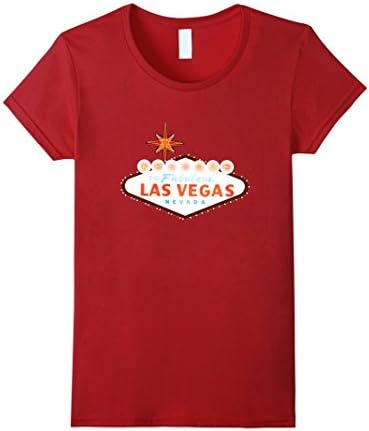 Womens Las Vegas Nevada Road Sign Shirt Sin City Gambling T-Shirt XL Cranberry